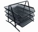 Letter Tray Metal 3-compartment Black