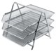 Letter Tray Metal 3-trays Silver