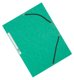 Elasticated Folder 3 Flap A4 green