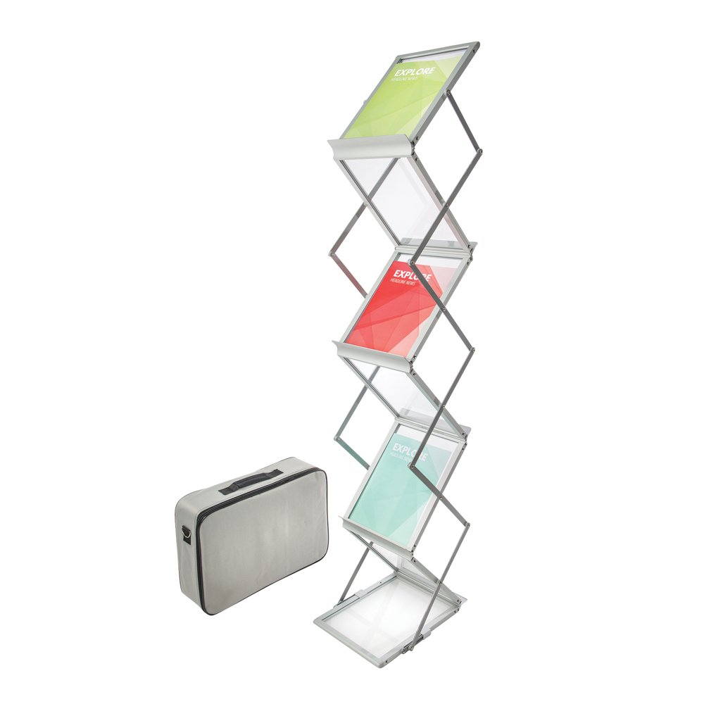 Brochure rack A4 foldable with bag 6 shelves - Wulff Supplies