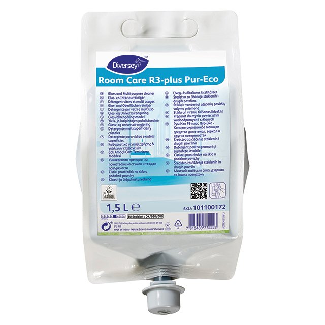 Multi-surface/glass cleaner Room Care R3-plus Pur-Eco 2x1.5L - Wulff  Supplies