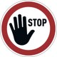 Prohibition sticker ''STOP'' Ø430mm removable