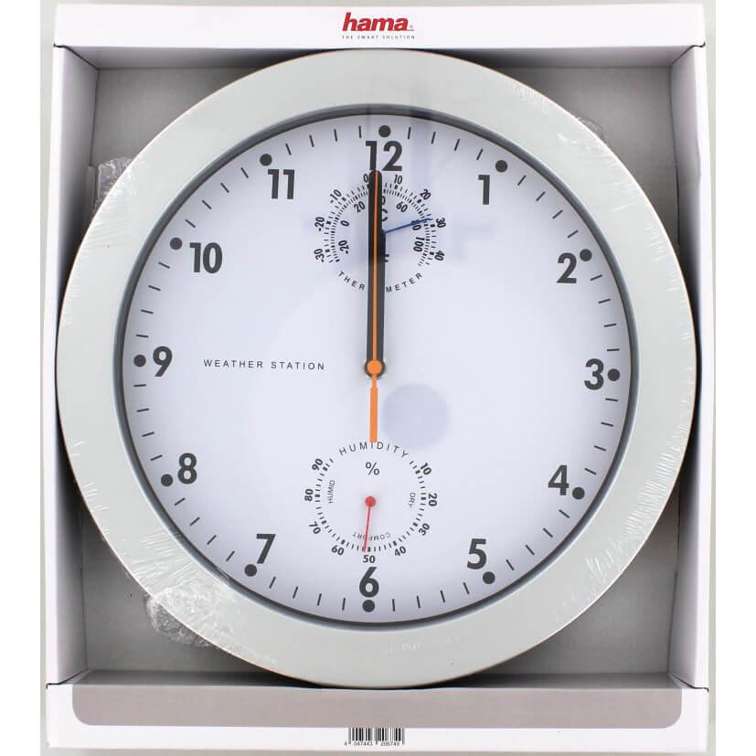 Wall Clock Hama PG300 DCF with thermometer/hygrometer - Wulff Supplies