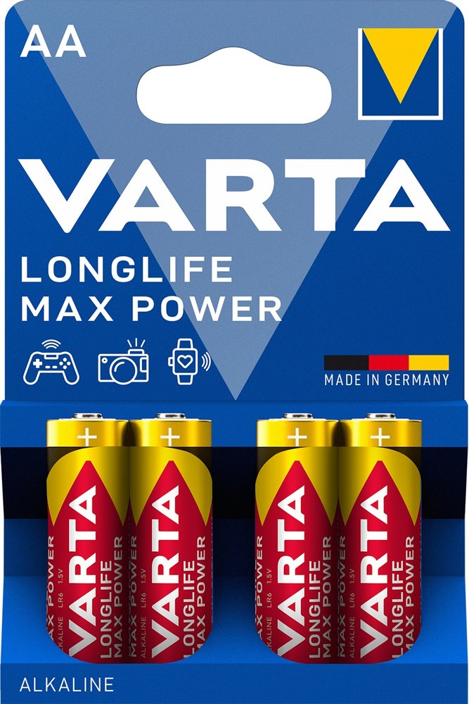 Battery Varta Longlife Max Power LR6 AA 1.5V - Wulff Supplies