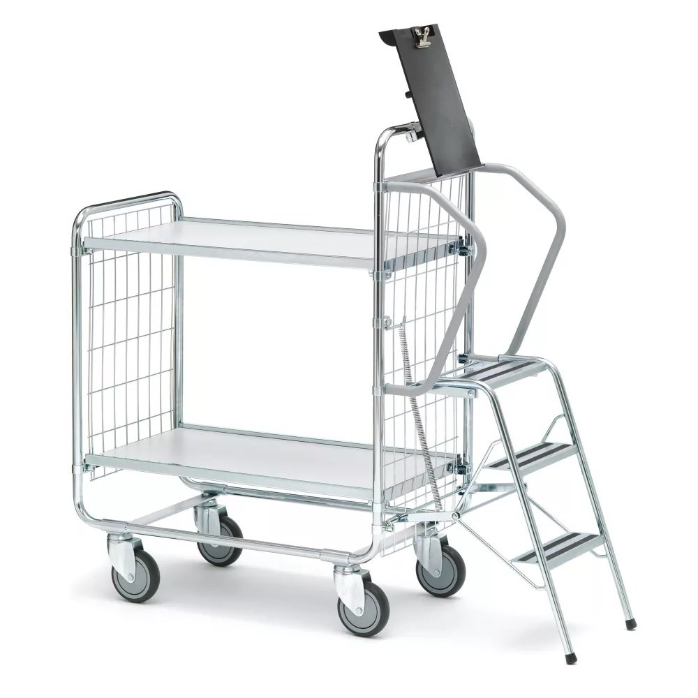 Two Step Trolley Step trolley 100 two shelves 620x425mm - Wulff Supplies