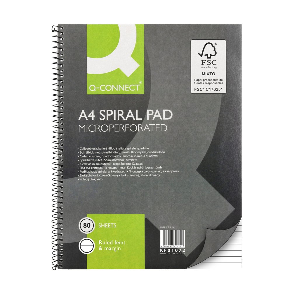Spiral note pad A4 4h ruled - Wulff Supplies