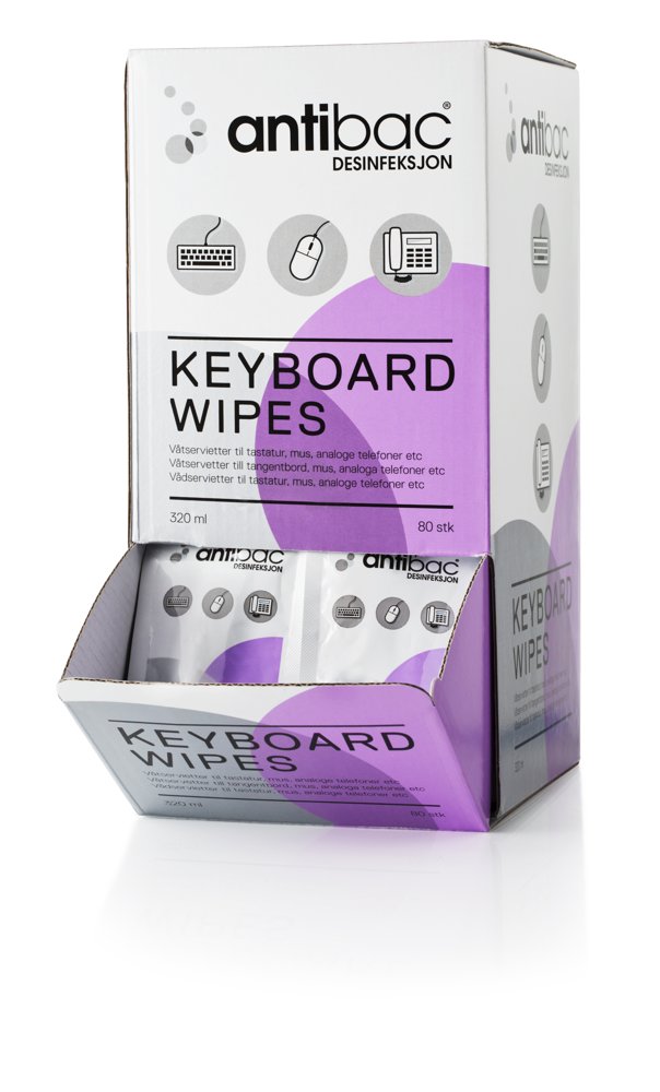 Keyboard Wipes Antibac 80st/fp - Wulff Supplies